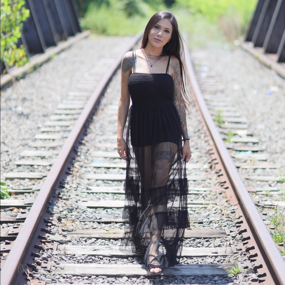 Transparent black DRESS